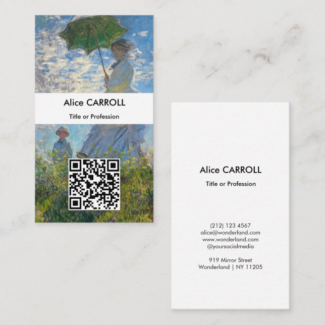 Claude Monet - The Promenade - QR Code Business Card (Front/Back)