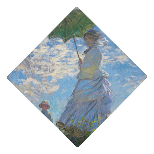 Claude Monet - The Promenade, Woman with a Parasol Graduation Cap Topper (Front)