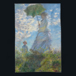 Claude Monet - The Promenade, Woman with a Parasol Kitchen Towel<br><div class="desc">The Promenade,  Woman with a Parasol / Madame Monet and Her Son / La Promenade / La Femme a l'ombrelle - Claude Monet,  1875</div>