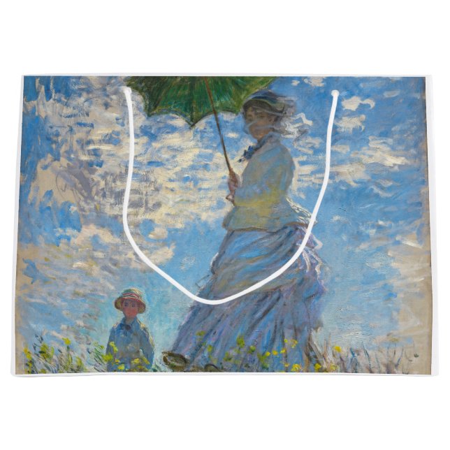 Claude Monet - The Promenade, Woman with a Parasol Large Gift Bag (Front)