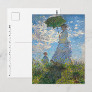 Claude Monet - The Promenade, Woman with a Parasol Postcard