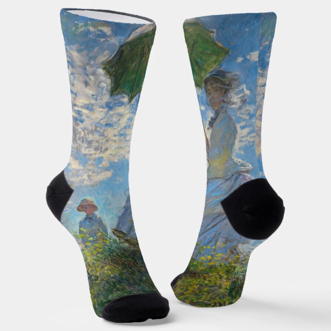 Claude Monet - The Promenade, Woman with a Parasol Socks (Angled)