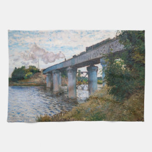 Claude Monet - The Railway Bridge at Argenteuil Kitchen Towel