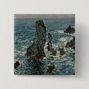 Claude Monet   The Rocks at Belle-Ile, 1886 2 Inch Square Button