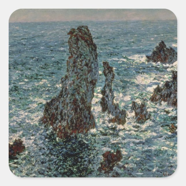 Claude Monet | The Rocks at Belle-Ile, 1886 Square Sticker (Front)