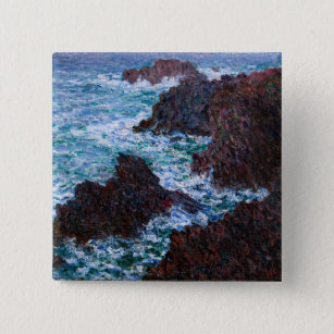 Claude Monet - The Rocks at Belle-Ile, Wild Coast 2 Inch Square Button