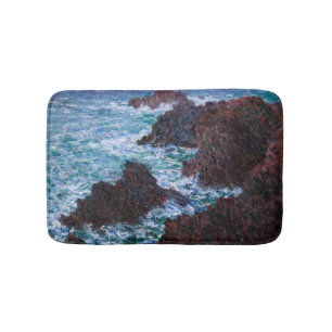 Claude Monet - The Rocks at Belle-Ile, Wild Coast Bath Mat