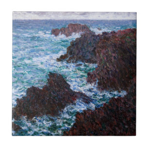 Claude Monet - The Rocks at Belle-Ile, Wild Coast Tile