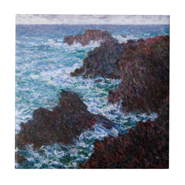 Claude Monet - The Rocks at Belle-Ile, Wild Coast Tile (Front)