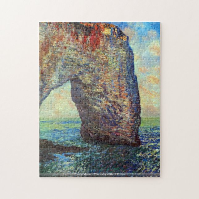 Claude Monet - The rocky cliffs of Etretat puzzle (Vertical)