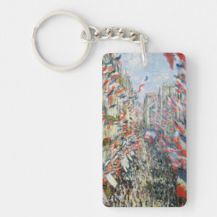 Claude Monet The Rue Montorgueil, Paris Keychain