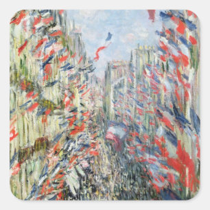 Claude Monet   The Rue Montorgueil, Paris Square Sticker