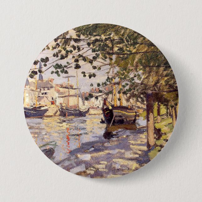 Claude Monet. The Seine at Rouen 3 Inch Round Button (Front)