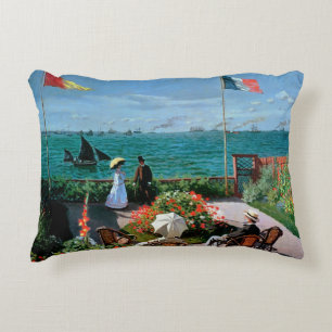 Claude Monet The Terrace at Sainte-Adresse, 1867 Decorative Pillow