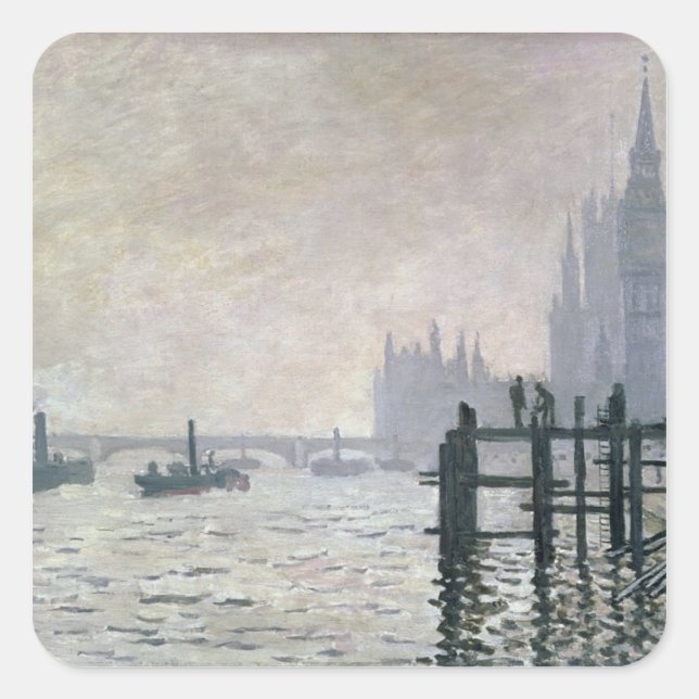 Claude Monet | The Thames below Westminster Square Sticker (Front)