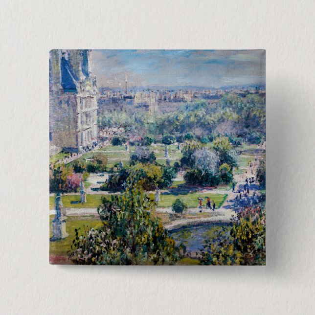 Claude Monet - The Tuileries Gardens 2 Inch Square Button (Front)