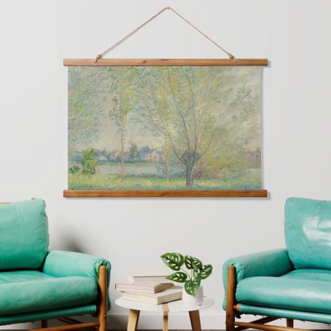 Claude Monet The Willows French Old Art Wood Hanging Tapestry (Living Room)