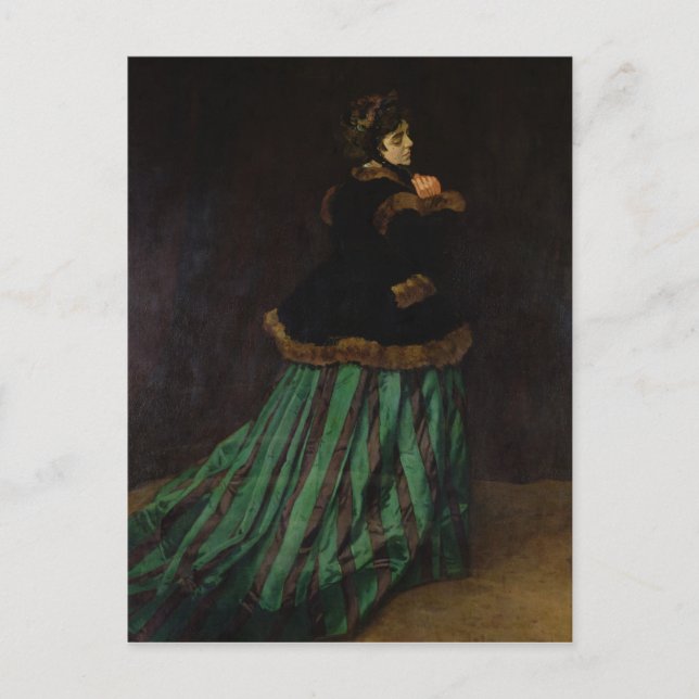 Claude Monet | The Woman in the Green Dress, 1866 Postcard (Front)