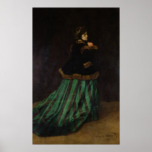 Claude Monet   The Woman in the Green Dress, 1866 Poster