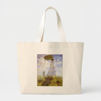 Claude Monet - The Woman With The Parasol Large Tote Bag
