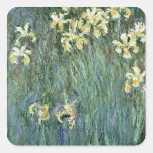 Claude Monet The Yellow Irises Square Sticker