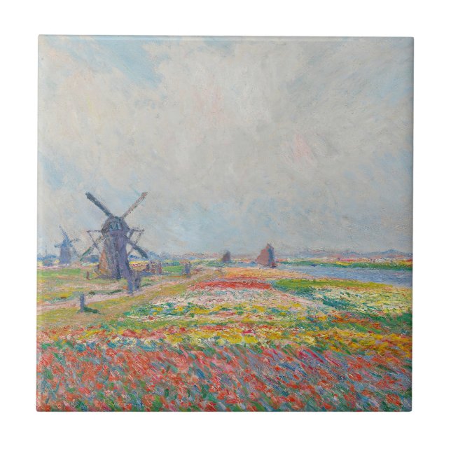 Claude Monet - Tulip Fields near The Hague Tile (Front)
