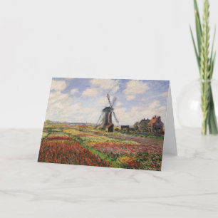 Claude Monet   Tulip Fields Rijnsburg Windmill Card