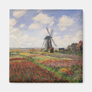 Claude Monet Tulip Fields Rijnsburg Windmill Magnet