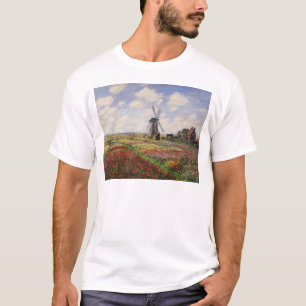 Claude Monet   Tulip Fields Rijnsburg Windmill T-Shirt