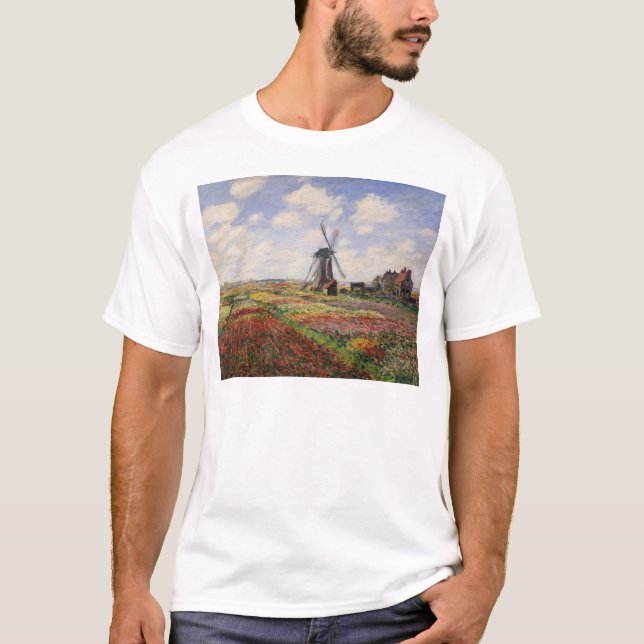 Claude Monet | Tulip Fields Rijnsburg Windmill T-Shirt (Front)