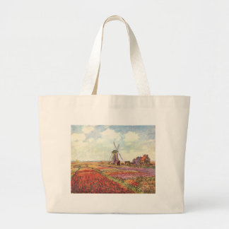 Claude Monet Tulips in Holland Large Tote Bag