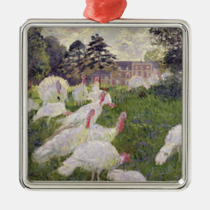 Claude Monet   Turkeys at Chateau de Rottembourg Metal Ornament
