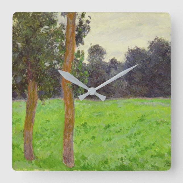 Claude Monet | Two Trees in Prairie Square Wall Clock (Front)