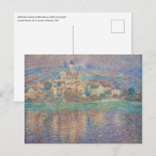 Claude Monet - Vetheuil, Sunset Postcard