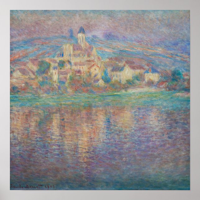 Claude Monet - Vetheuil, Sunset Poster (Front)