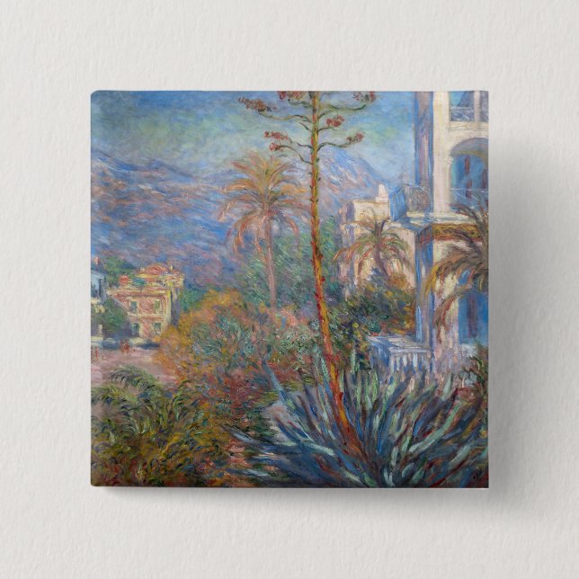 Claude Monet - Villas at Bordighera 2 Inch Square Button (Front)