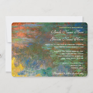 Claude Monet vintage waterlily wedding Invitation