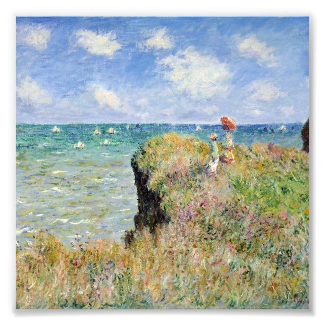 Claude Monet - Walk On The Cliff At Pourville Photo Print (Front)