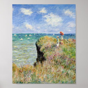 Claude Monet - Walk On The Cliff At Pourville Poster
