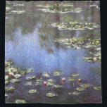 Claude Monet, Water Lilies, 1906, Blue<br><div class="desc">Shower curtain with the Claude Monet art painting called "Water Lilies". "Water Lilies", 1906 painting is a painting with white and pink water lilies on a green and blue background. Customizable.</div>