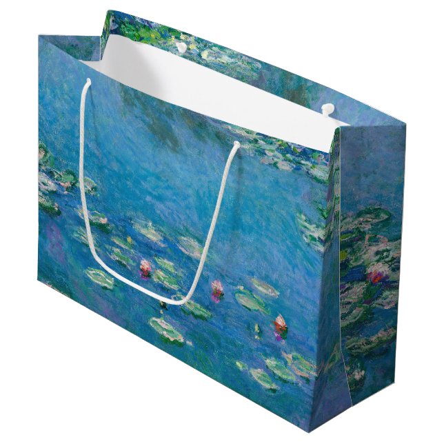 Claude Monet - Water Lilies 1906 Large Gift Bag (Front Angled)