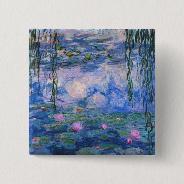 Claude Monet - Water Lilies, 1916 2 Inch Square Button (Front)