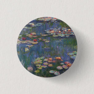 Claude Monet Water Lilies 1916 Fine Art 1 Inch Round Button