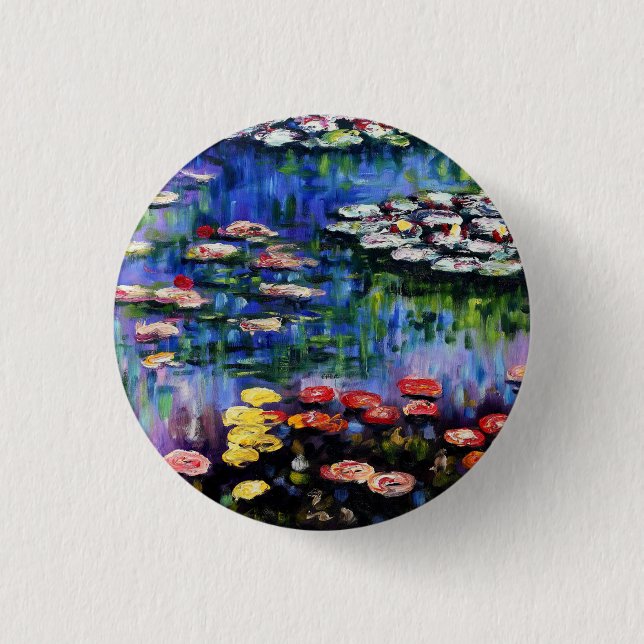 Claude Monet Water Lilies 1916 Fine Art 1 Inch Round Button (Front)