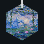 Claude Monet - Water Lilies, 1919, Glass Ornament<br><div class="desc">Famous painting of Water Lilies,  1919,  by Claude Monet</div>