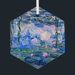 Claude Monet - Water Lilies, 1919, Glass Ornament<br><div class="desc">Famous painting of Water Lilies,  1919,  by Claude Monet</div>