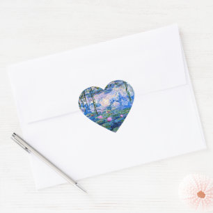 Claude Monet - Water Lilies, 1919, Heart Sticker