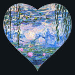 Claude Monet - Water Lilies, 1919, Heart Sticker<br><div class="desc">Famous painting of Water Lilies,  1919,  by Claude Monet</div>