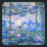 Claude Monet - Water Lilies, 1919, Square Sticker<br><div class="desc">Water Lilies, 1919, famous painting by Claude Monet.</div>