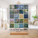 Claude Monet Water Lilies Acrylic Sign<br><div class="desc">Acrylic sign print featuring Claude Monet Water Lilies vintage floral landscape paintings.</div>